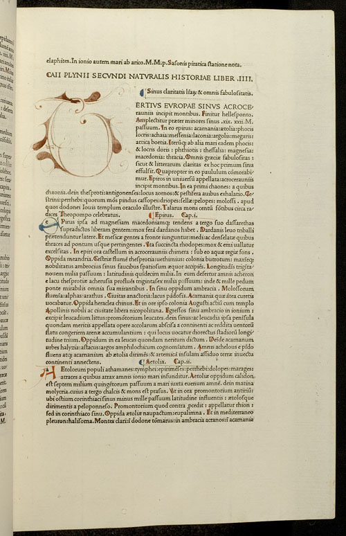 Seite aus: Gaius Plinius Secundus Historia naturalis (hrsg. von Johannes Andreae)