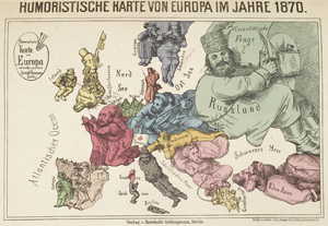 Satirical map of Europe 1870