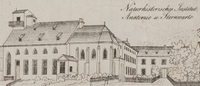 Naturhistorisches Institut, Anatomie und Sternwarte. Ausschnitt aus: Plan der Stadt Heidelberg, 1830 von Friedrich Wernigk