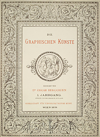 Mit Ranken verziertes Titelblatt des ersten Jahrgangs 1879, redigiert von Oskar Berggruen