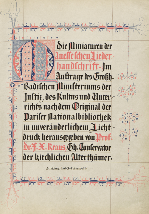 Titelblatt im Stil einer gotischen Initialzierseite