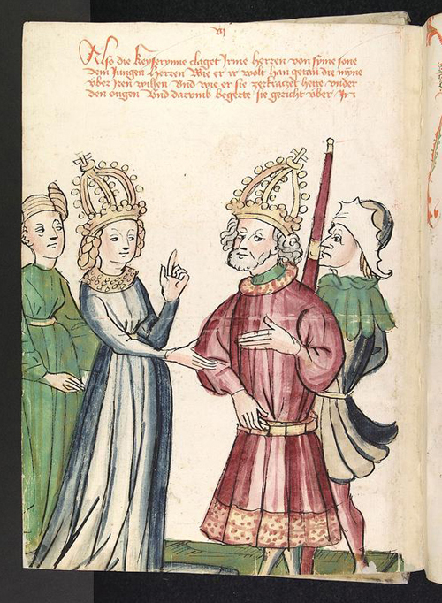 Die falsche Notzuchtklage der Kaiserin Castelle in der „Historia septem sapientum”, um 1450